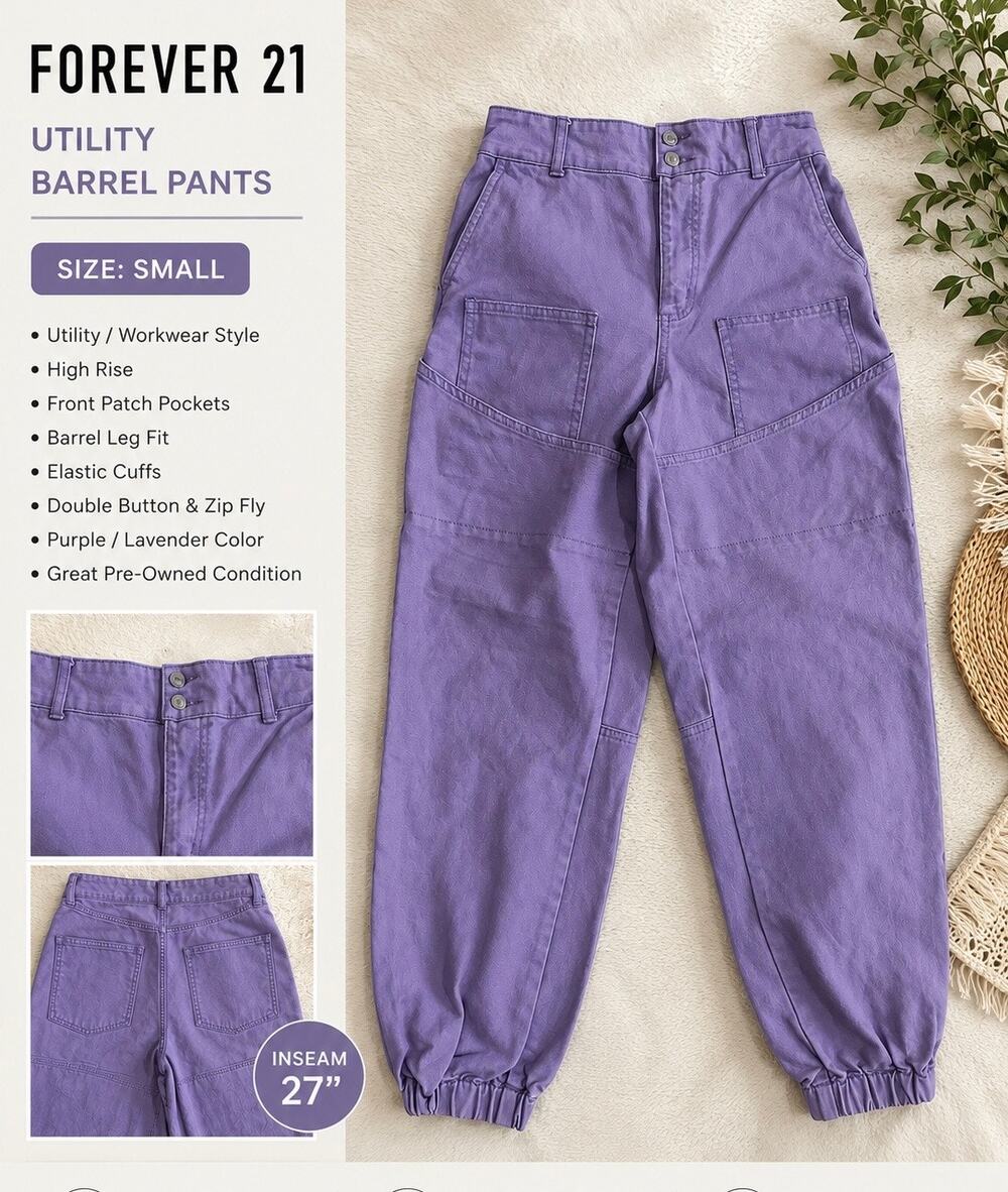 Forever 21 purple cargo pants